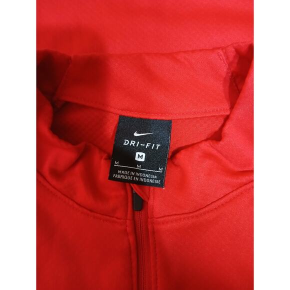 Nike Dri-FIT 1/4 Zip Soccer Jersey Red Mock Neck Long Sleeve women's M - Picture 3 of 5